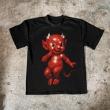 'HOT STUFF' SPARKLE HEAVY BLACK T-SHIRT