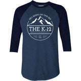 The K-12 He's Skiing on One Ski - 3/4 Sleeve Raglan T-Shirt