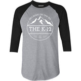 The K-12 He's Skiing on One Ski - 3/4 Sleeve Raglan T-Shirt