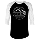 The K-12 He's Skiing on One Ski - 3/4 Sleeve Raglan T-Shirt