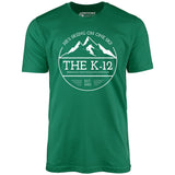 The K-12 He's Skiing on One Ski - Unisex T-Shirt