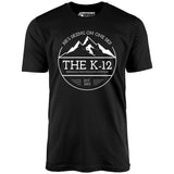 The K-12 He's Skiing on One Ski - Unisex T-Shirt