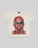 The Menace Garment Dyed Oversized Cream Rap Tee