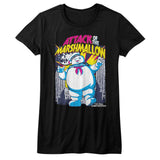 The Real Ghostbusters Marshmallow Attacks Womens T-Shirt