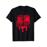 Dollar Money Blood Rich Cash Millionaire Trading Business T-Shirt Selected pure cotton fun design DIY pure cotton, rich patterns, soft and breathable, casual and versatile Halloween Christmas SM steal my link, T-shirt couple outfit