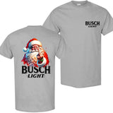 Busch Light, Santa Middle Finger Funny Red Santa Christmas 2 Sided T-shirt, Christmas Sweatshirt with beer, Perfect for outings and holidays, Unisex for Men and For Women