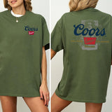 Coors Banquet Beer 2-Sided Shirt for Men and Women, Beer Drinking Tshirt, Country Girl Tee, Wild West Graphic Top, Cotton Fabric Casual Womenswear