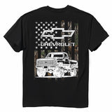 Chevrolet - Buck Wear Chevy Camo Accent Flag T-shirt, From Classic To Bright, Trendy & Comfortable, Unisex Designs, Classic Cotton, Menswear Top