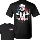 Donald Trump You Missed American Flag Unisex T-Shirt, Trump 2024 FCK Your Feelings, Trump Shirt, Trump Fighting Shirt, Donald Trump Arrest This Funny Unisex T-Shirt 2024 Elections, Make America Great Again, Gift For Men and Women