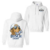 Busch Light Hunting Dog 2 Sided Hoodie and T-shirt, Busch Light Hoodie Full Color For Men and Women, Unisex Outdoors Funny Beer Printed Hoodie
