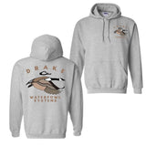 Drake Waterfowl Systems Hoodie - Classic Black Pullover with Bold Duck Design, Cozy Unisex Sweatshirt for Waterfowl and Outdoor Enthusiasts