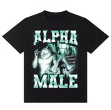 Alpha Male Ironic Shirt With Wolf Graphic, Ironic Alpha Male Unicorn Rainbow, Funny Unisex T-Shirt, Funny Graphic Tee, Offensive Shirt