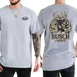 Busch Light Deer Hunting Camo Logo 2 Sided T-Shirt, Hunting Shirt, Camo Hunting, Classic Cotton Top, Soft Fabric Shortsleeve Shirt