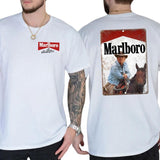 Cowboy Trump T-Shirt, Marlboro Parody Sublimation Retro Presidential Shirt, Classic Cotton Top, Soft Fabric Shortsleeve Shirt