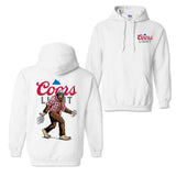 Coors Light Sasquatch Hoodie and T-shirt, Fun Bigfoot Design With Plaid Shirt And Coors Light Cans, Unisex Hoodie, Perfect For Beer Lovers And Outdoor Enthusiasts