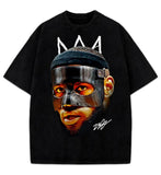 Bron James Mask Masked Bron Basketball Graphic Design King T-Shirt Crewneck Cotton
