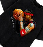 Allen Iverson The Answer Sixers 90's Basketball Vintage Streetwear Style T-Shirt Crewneck Cotton Menswear Top