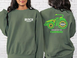 Busch Light Farmers Tractor 2-sided Hoodie Sweatshirt T-shirt Busch Tee, Unisex Cotton Crewneck Tee for Men or Women, Ideal Gift for Him or Her