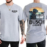 Casual, 2-sided Busch Light Men Limited T-shirt Crewneck, Full Color, For Men ,Gift For men, Casual.