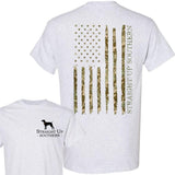 Camo Flag T-Shirt - Summer Outfits, Regular Fit Short Sleeve Crew Neck T-Shirt for Men, Casual Comfy Knitting Top for Summer