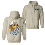 Busch Light Hunting Dog 2 Sided Hoodie and T-shirt, Busch Light Hoodie Full Color For Men and Women, Unisex Outdoors Funny Beer Printed Hoodie