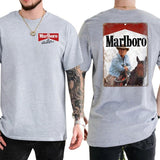 Cowboy Trump T-Shirt, Marlboro Parody Sublimation Retro Presidential Shirt, Classic Cotton Top, Soft Fabric Shortsleeve Shirt