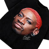 Dennis Red Hair flamboyant 90's Vintage Design Retro T-Shirt Graphic Tee Cotton Menswear Top Basketball