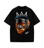 Bron James Mask Masked Bron Basketball Graphic Design King T-Shirt Crewneck Cotton
