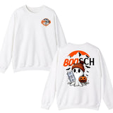 Boosch Light Cute Boo Ghost Halloween 2 Sided Unisex T-shirt Sweatshirt Hoodie for Men and Women, Halloween Cute Ghost Trendy Hoodie Casual Classic