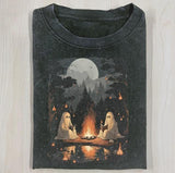 CAMPING HALLOWEEN GHOST READING BOOK T-Shirt, Horror Movie Shirt, Horror Character, Funny Halloween Shirt, Unisex T-Shirt, Gift For Men Women
