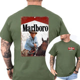 Cowboy Trump T-Shirt, Marlboro Parody Sublimation Retro Presidential Shirt, Classic Cotton Top, Soft Fabric Shortsleeve Shirt