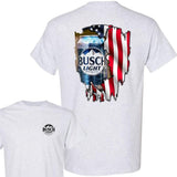 BUSCH LIGHT, BEER, Busch Light Logo Flag 2-sided Tshirt, Busch Light Tshirt Full Color For Men And Women Tshirt, Busch Light Beer Tshirt, Casual Graphic Round Neck T-shirt for Summer, Fashion Men's Top for Daily Wear