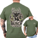 Busch Light Deer Hunting Camo Logo 2 Sided T-Shirt, Hunting Shirt, Camo Hunting, Classic Cotton Top, Soft Fabric Shortsleeve Shirt
