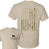 Camo Flag T-Shirt - Summer Outfits, Regular Fit Short Sleeve Crew Neck T-Shirt for Men, Casual Comfy Knitting Top for Summer