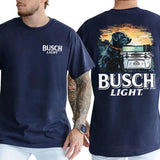 Casual, 2-sided Busch Light Men Limited T-shirt Crewneck, Full Color, For Men ,Gift For men, Casual.