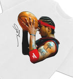 Allen Iverson The Answer Sixers 90's Basketball Vintage Streetwear Style T-Shirt Crewneck Cotton Menswear Top