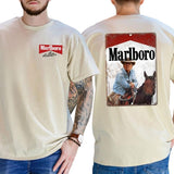 Cowboy Trump T-Shirt, Marlboro Parody Sublimation Retro Presidential Shirt, Classic Cotton Top, Soft Fabric Shortsleeve Shirt