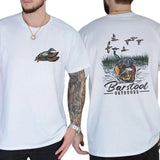 Casual, 2-sided Joe MENSWEAR BARSTOOL OUTDOORS DUCK HUNT II T-SHIRT, Full Color, For Men ,Gift For men, Casual.