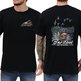 Casual, 2-sided Joe MENSWEAR BARSTOOL OUTDOORS DUCK HUNT II T-SHIRT, Full Color, For Men ,Gift For men, Casual.