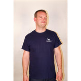 American Grown Barn - Rustic Barn with American Flag T-Shirt - Navy