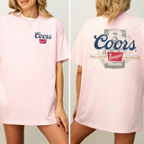 Coors Banquet Beer 2-Sided Shirt for Men and Women, Beer Drinking Tshirt, Country Girl Tee, Wild West Graphic Top, Cotton Fabric Casual Womenswear