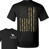 Camo Flag T-Shirt - Summer Outfits, Regular Fit Short Sleeve Crew Neck T-Shirt for Men, Casual Comfy Knitting Top for Summer