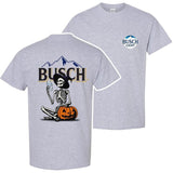 Busch Light Beer, Busch Light Halloween Skeleton Pumpkin 2 Sides T-Shirt, Busch Light Halloween Shirt, Halloween Shirt, For Men, For Women, Halloween Cute