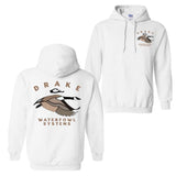 Drake Waterfowl Systems Hoodie - Classic Black Pullover with Bold Duck Design, Cozy Unisex Sweatshirt for Waterfowl and Outdoor Enthusiasts