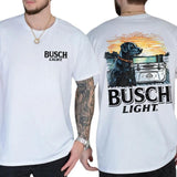 Casual, 2-sided Busch Light Men Limited T-shirt Crewneck, Full Color, For Men ,Gift For men, Casual.