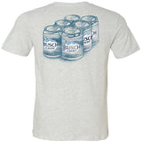 BUSCH LIGHT, BEER, Busch Light Six Pack Front and Back Print T-Shirt, Busch Light Beer Tshirt, Casual Graphic Round Neck T-shirt for Summer, Fashion for Daily Wear
