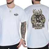 Busch Light Deer Hunting Camo Logo 2 Sided T-Shirt, Hunting Shirt, Camo Hunting, Classic Cotton Top, Soft Fabric Shortsleeve Shirt