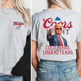 Coors Light, Funny Trump Coors Light 2 Sided T-shirt, Christmas T-shirt with beer, Perfect for outings and holidays, Unisex for Men and For Women