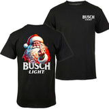 Busch Light, Santa Middle Finger Funny Red Santa Christmas 2 Sided T-shirt, Christmas Sweatshirt with beer, Perfect for outings and holidays, Unisex for Men and For Women