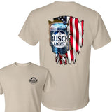 BUSCH LIGHT, BEER, Busch Light Logo Flag 2-sided Tshirt, Busch Light Tshirt Full Color For Men And Women Tshirt, Busch Light Beer Tshirt, Casual Graphic Round Neck T-shirt for Summer, Fashion Men's Top for Daily Wear